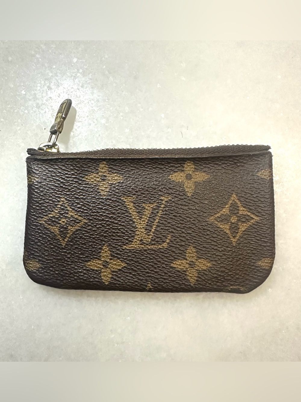 AUTH Louis Vuitton Brown Monogram Key Pouch Coin Card Case Pochette
Cles France